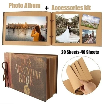 

Anniversary Scrapbook Retro Album Wedding Photo Album DIY Family Scrapbook Personalised Creative 40page Wooden Gift Party
