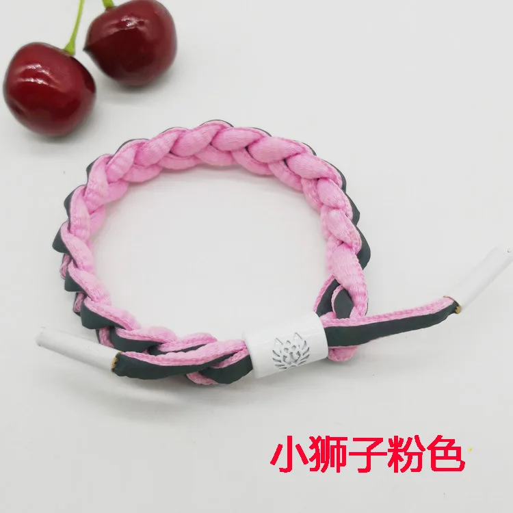 Little lion pink Новая атмосфера маленький лев браслет голографическое отражение ручной тканый кружевной браслет любовь пара веревка - Окраска металла: Little lion pink