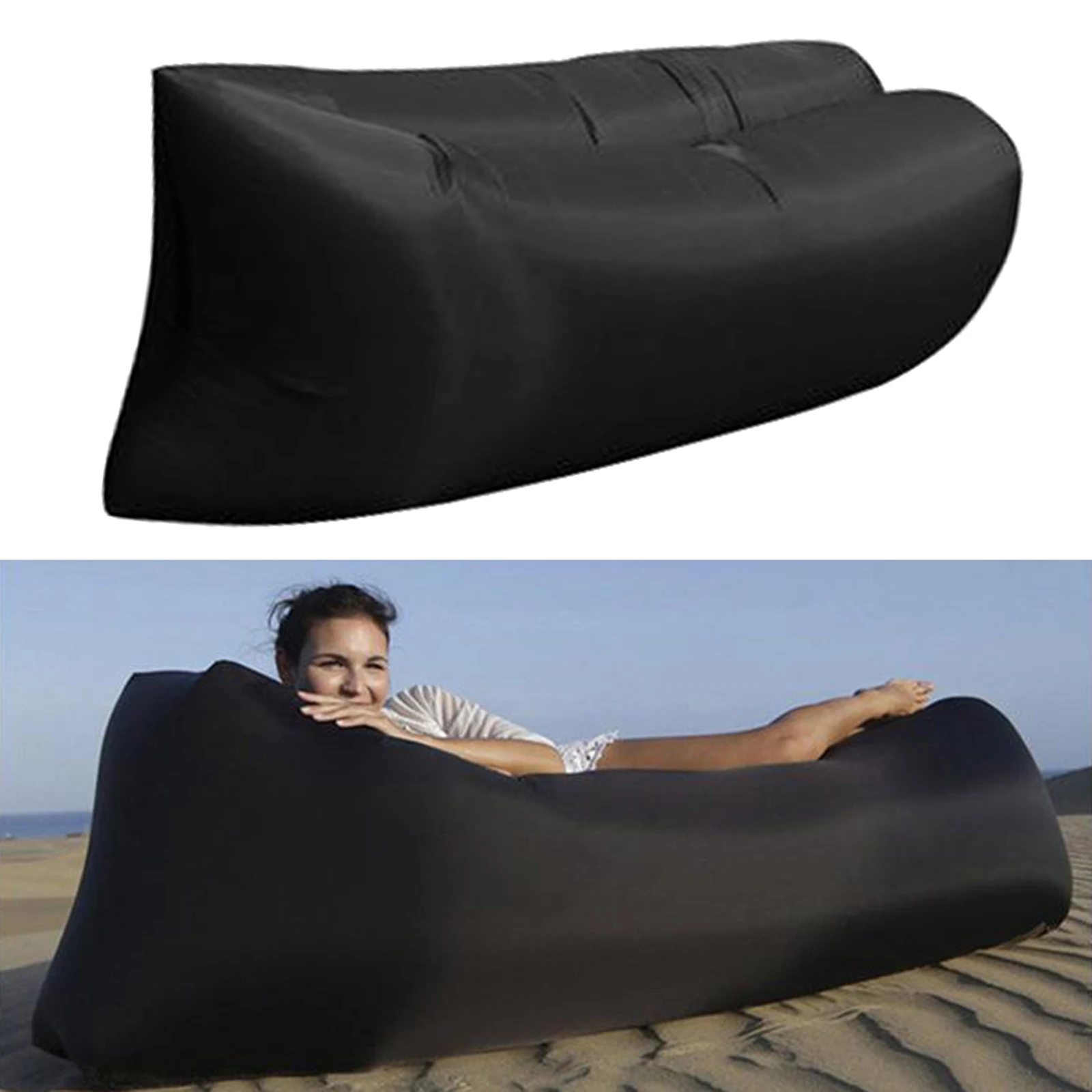 Inflatable Lounger Outdoor Air Couch Sofa Hammock Bed Sleeping Bag for Camping, Park, Beach, Backyard, Fishing, Swimming, Pool