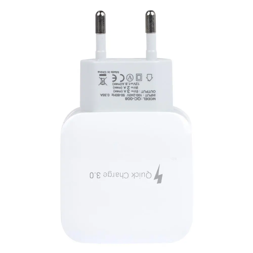 QC3.0 USB зарядное устройство для путешествий ПК противопожарный материал быстрое зарядное устройство настенное зарядное устройство Быстрая зарядка 3,0 5 в 3A для смартфонов ЕС/США штекер FS