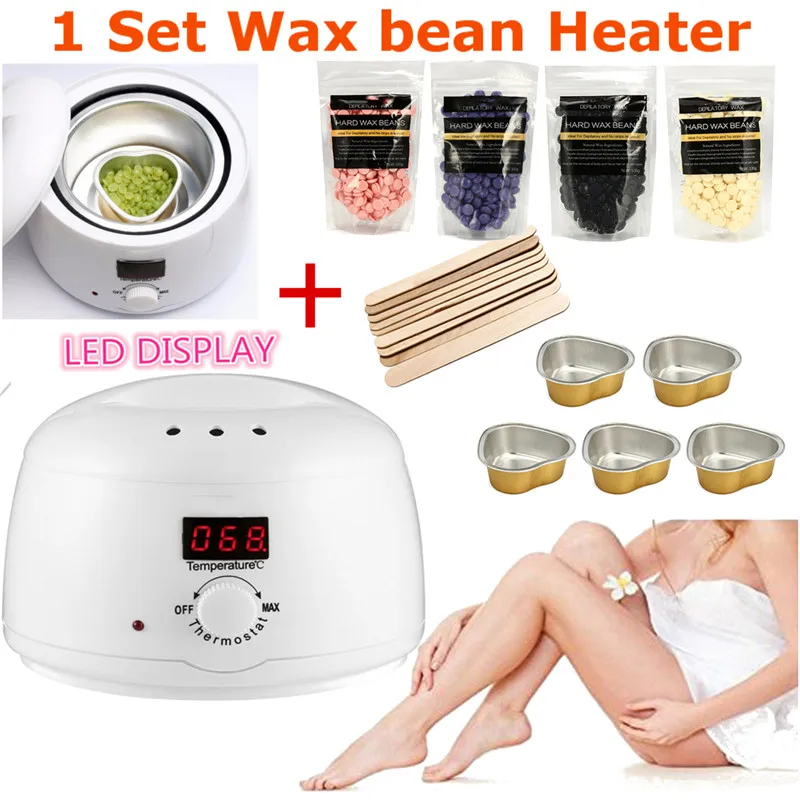 Салонный набор для депиляции воска с ЖК дисплеем аппарат нагрева 400 г бразильской