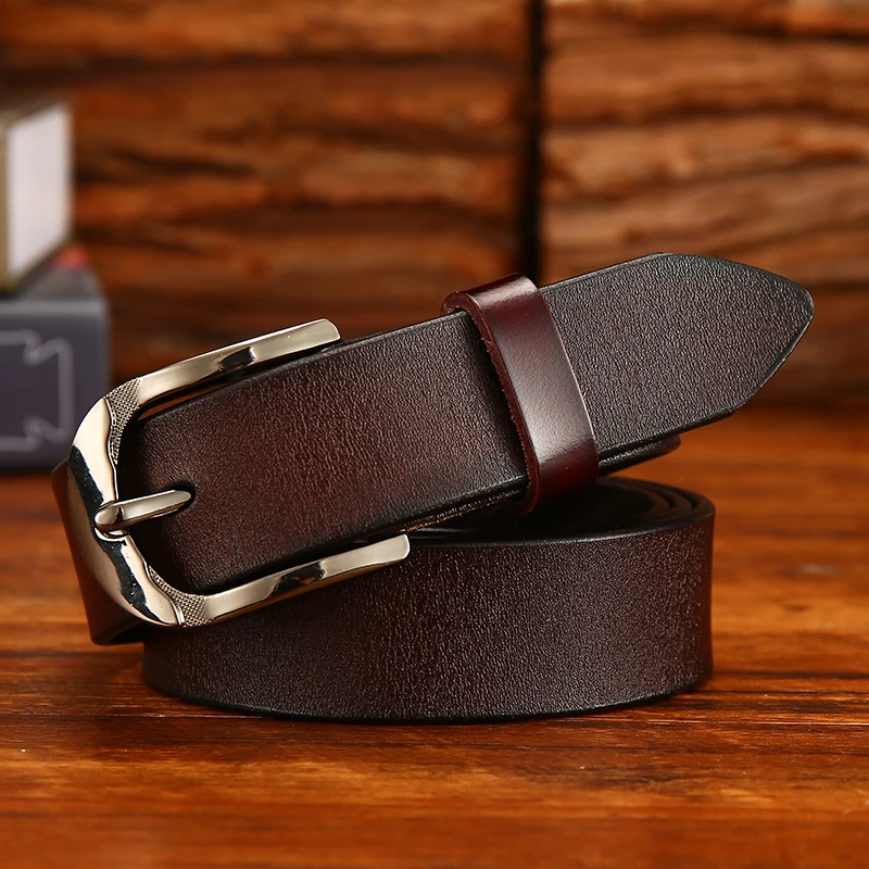 FR023-BROWN Anxianni, модные женские ремни из натуральной кожи, для женщин, ремень с пряжкой, необычные для джинсов, винтажные, качественные, второй слой, коровья кожа - Цвет: FR023-BROWN