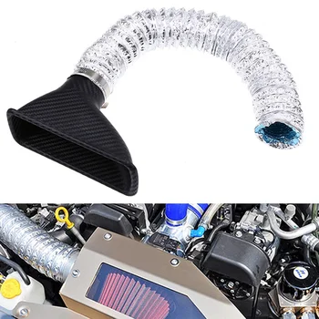 

Air Intakes Turbo 1Set Universal Car Front Bumper Turbo Air Intake Pipe Carbon Fiber Turbine Inlet Pipe Air Funnel Kit Tools