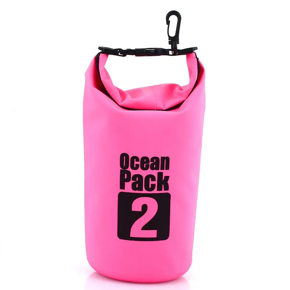 2L Pink Сумки для плавания портативные практичные 2 цвета ПВХ водонепроницаемая ткань сумка для хранения Каноэ Открытый Водонепроницаемый сухой мешок гребли Спорт - Цвет: 2L Pink