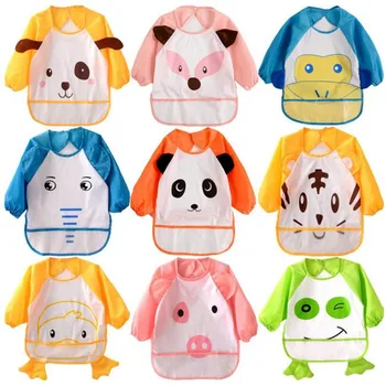

Baby Bibs Kid Eating Clothing Waterproof Children's Long Sleeves Smock Bebes Apron Bebes Bibs Kindergarden Feeding Accessories