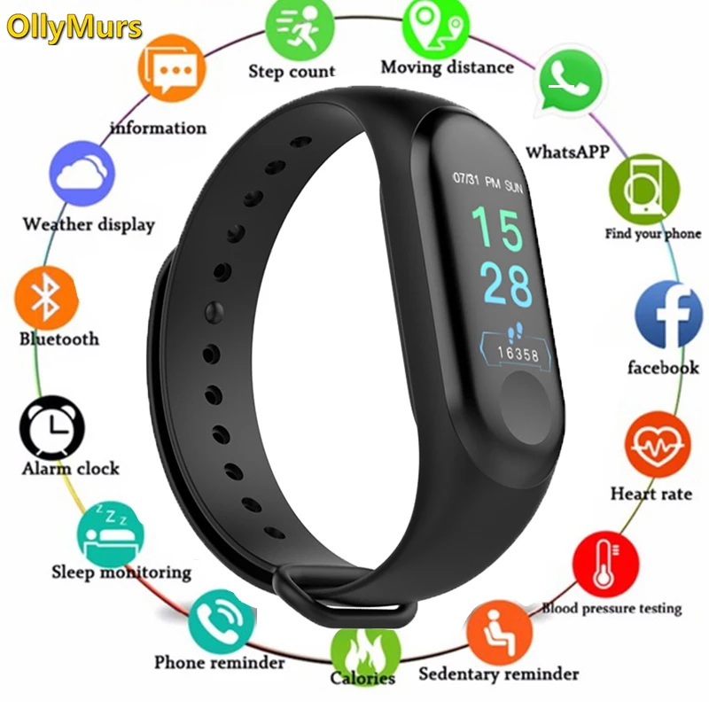 Новый смарт-браслет M3 Pro фитнес-трекер VS Plus Blutdruck Herz Rate Monitor PK Mi Band 3 4 | Электроника