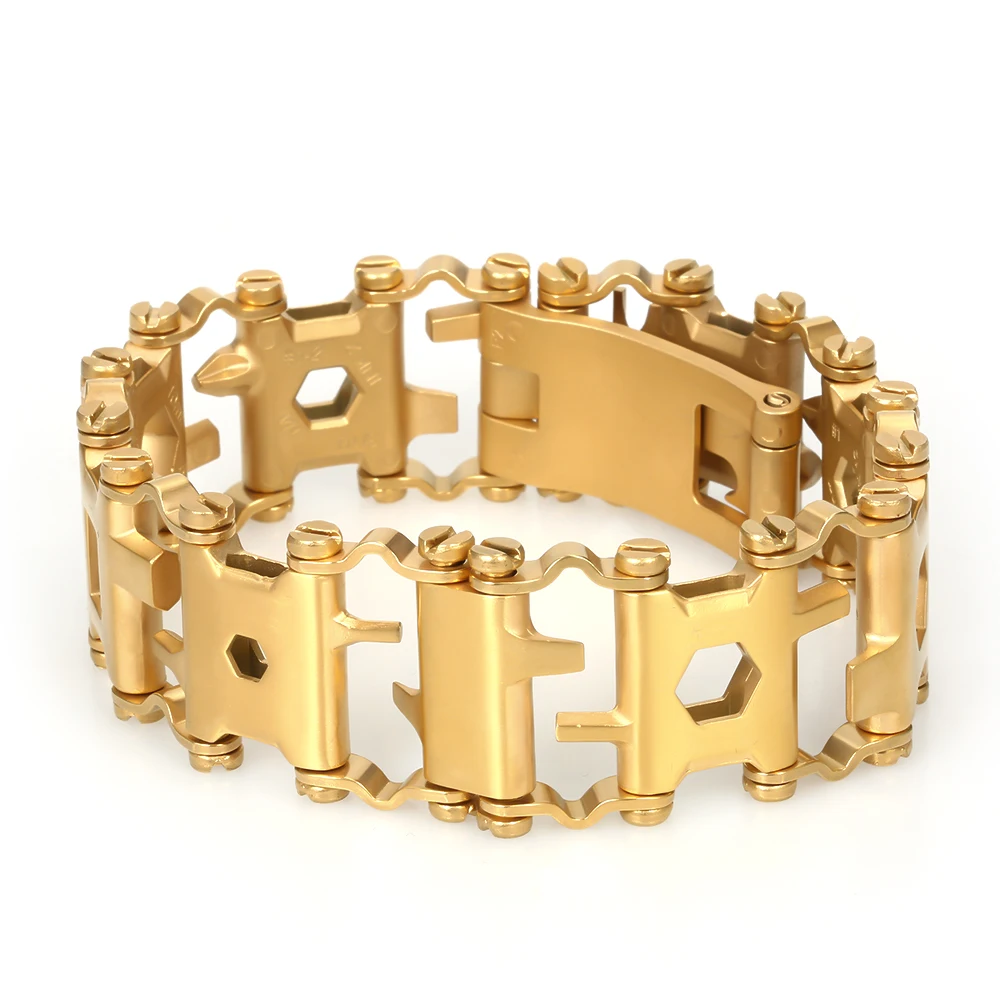 

29in1 Multifunctional Tread Bracelet Stainless Steel Outdoor Bolt Driver Kits Travel Wearable Tools Outdoor Emergency Bracelet