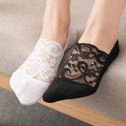 1 Pair Women Girls Summer Socks Lace Flower Short Sock Antiskid Invisible Ankle Socks 5 Colors