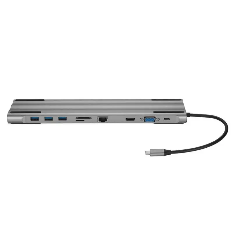 VODOOL 10 в 1 UBS C концентратор type-C для нескольких USB 3,0 HDMI VGA PD 3,5 мм аудио RJ45 адаптер док-станция USB-C type C концентратор разветвитель для MacBook