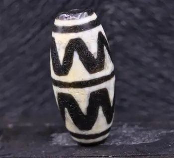 

Treasure Magic LKbrother Top Quality Magic Power Tibetan Old Agate Sharp Tiger Tooth Large dZi Bead Totem 56*25MM LS