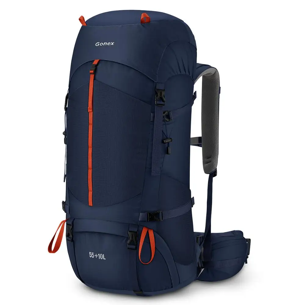 Gonex 55/65L альпинистский рюкзак сверхмощный Открытый походный рюкзак водостойкий рюкзак Кемпинг дождевик входит в комплект - Цвет: Blue