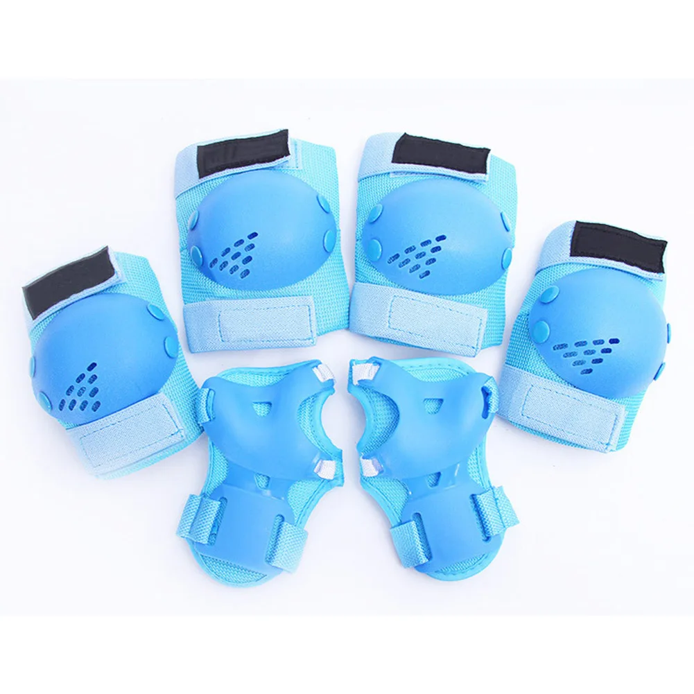 Синий Soft Thick Practical Wrist Skateboard Children Protective Gear Outdoor Knee Pads Durable Elbow Gift Cycling Sports - Цвет: Синий