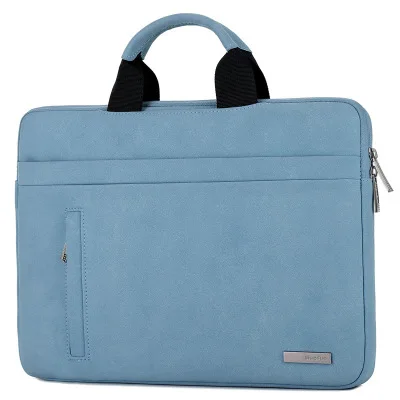 PU Scrub Blue 11 12 13 14 15 15,6 дюймов нейлоновая сумка для ноутбука из искусственной кожи чехол для Macbook air pro Xiaomi 13,3 водонепроницаемая сумка для женщин чехол - Цвет: PU Scrub Blue