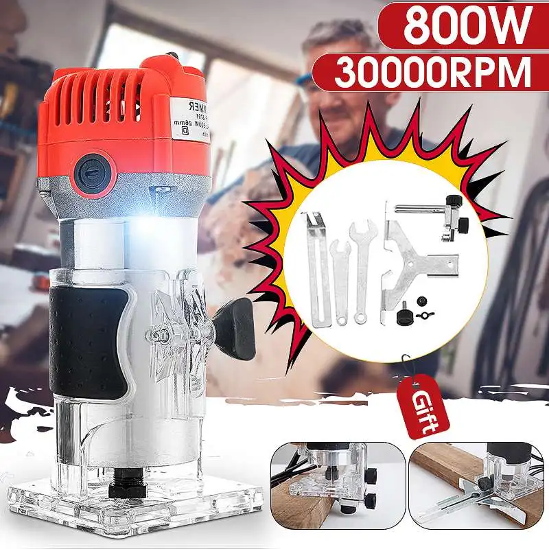 

220V 800W Electric Wood Trimming Machine Home DIY Wood Engraving Machine Wood Milling Slotting Machine Trimming Tools