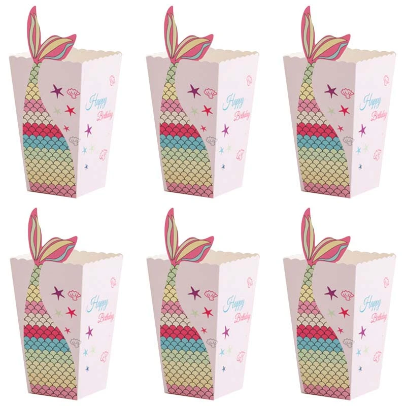 Popcorn Boxes 6pcs Paper Gift Candy Birthday Party Case Bag AliExpress