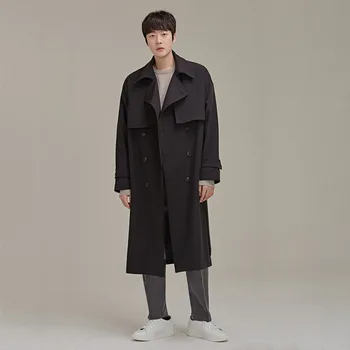 

Men's coat 2019 autumn and winter new wild loose solid color warm windbreaker youth personality fashion trend men's clothing