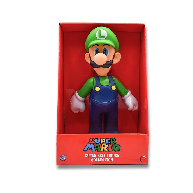 7 видов стилей горячие игрушки 22 см Super Mario Bros Фигура Йоши Персик Принцесса жаба ПВХ фигурка подарок для детей Марио Луиджи - Цвет: Luigi with box