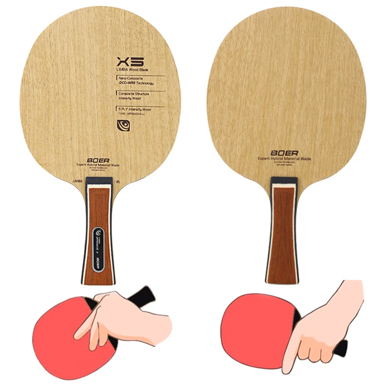 BOER X5 Table Tennis Sports Paddle Shakehand/Penhold Grit Ping Pong Training Bat