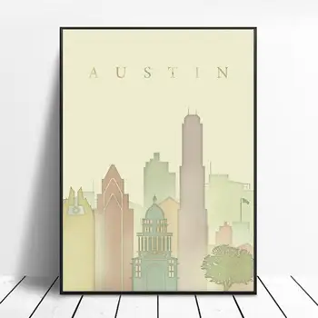 

Austin Texas Skyline Art Canvas Poster Home Decoration Painting No Frame