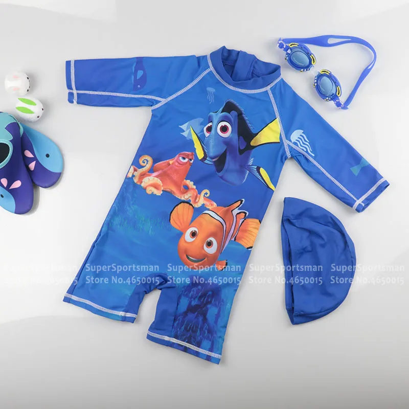 Купальный костюм с рыбками для маленьких мальчиков детский купальный защитой от