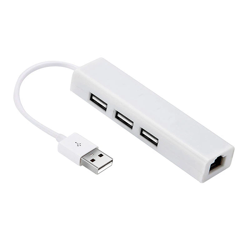 White Usb 3,0 к Rj45 Gigabit Lan адаптер 3 порта Usb Hub 3,0 Соединительная муфта - Цвет: White