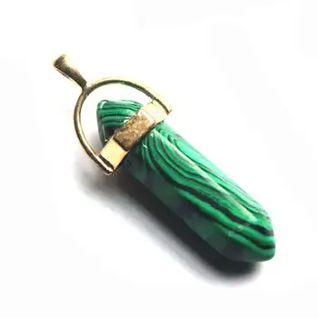 

Quartz Point Pendant Charm Malachite Diy Natural Stone Jewelry Accessories Gold Healing Reiki Chakra Jewelry Findings 2017 New