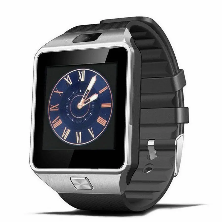 Последние DZ09 Модные мужские Смарт-часы с камерой водонепроницаемые Smartwatch телефон mate для Android samsung iPhone PK A1 A7 GT08 - Цвет: Серебристый