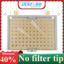 Lankford Store puntas de pipeta sin filtro de baja retención, punta de pipeta de plástico desechable, 10/1250ul, 96 unids/caja para prueba microbiológica