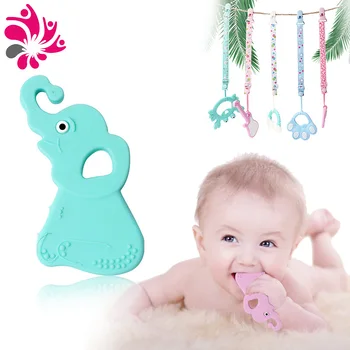 

Infant Creative Silicone Teether Elephant Modeling Teether Newborns Double Color Stereo Molar Rod