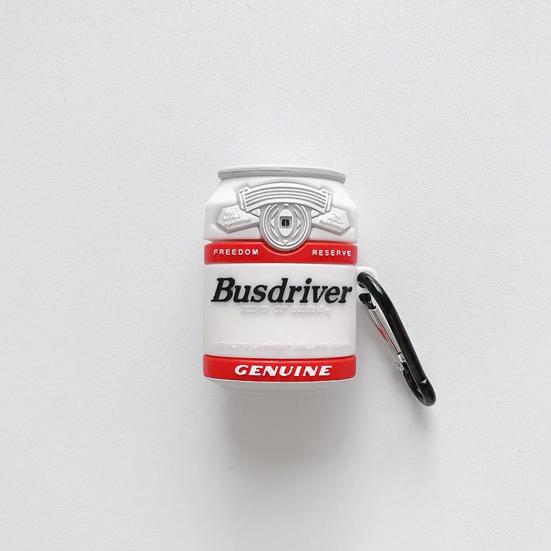 Fashion Trends Budweiser Beer Silicone Soft Bluetooth Headset Cases for Apple Airpods 1/2 Cute Earphone Cover Accessories Lovely