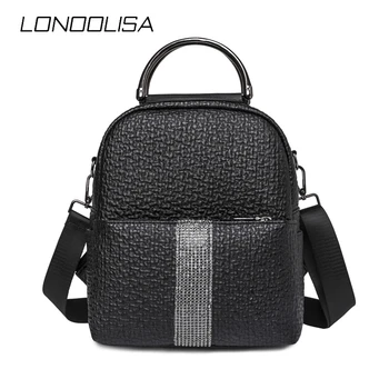 

High Quality Soft PU Leather Backpacks for School Teenagers Girls 2020 Female Fashion Diamond Design Small Back Pack Sac A Dos