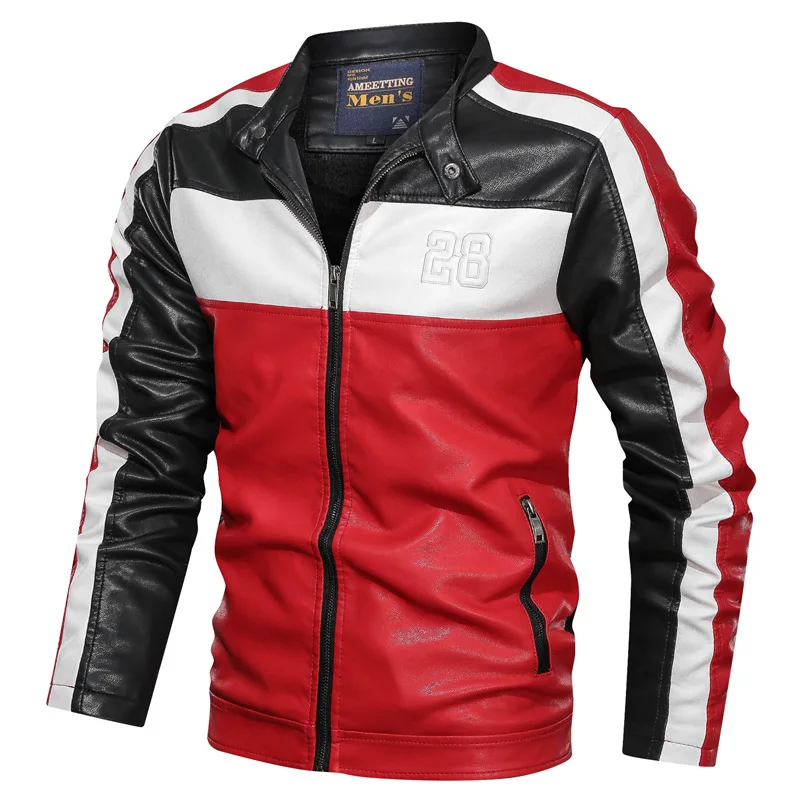Новая мужская кожаная куртка на осень и зиму, модная Мужская винтажная мотоциклетная куртка для отдыха, куртка-бомбер из искусственной кожи, простая посадка - Цвет: MG9815 black