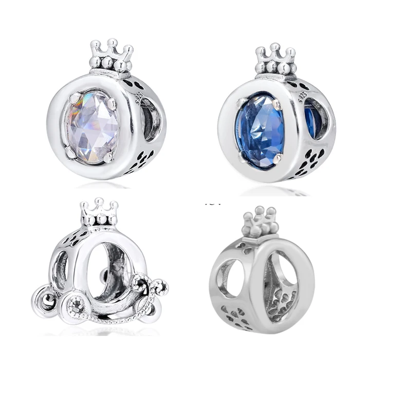

Fit Pandora Charms Bracelet Crow O Beads 100% 925 Sterling Silver Sparkling & Carriage Charm for Jewelry Making free shipping