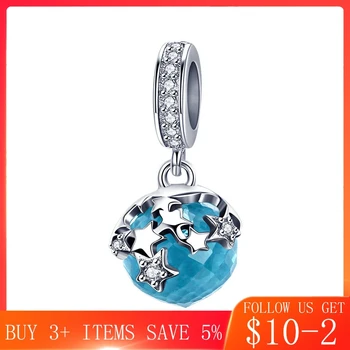 

CodeMonkey High Quality 925 Sterling Silver Dazzling Star Blue Crystal Pendant Charms Fit Charm Bracelets Jewelry Making CMC029