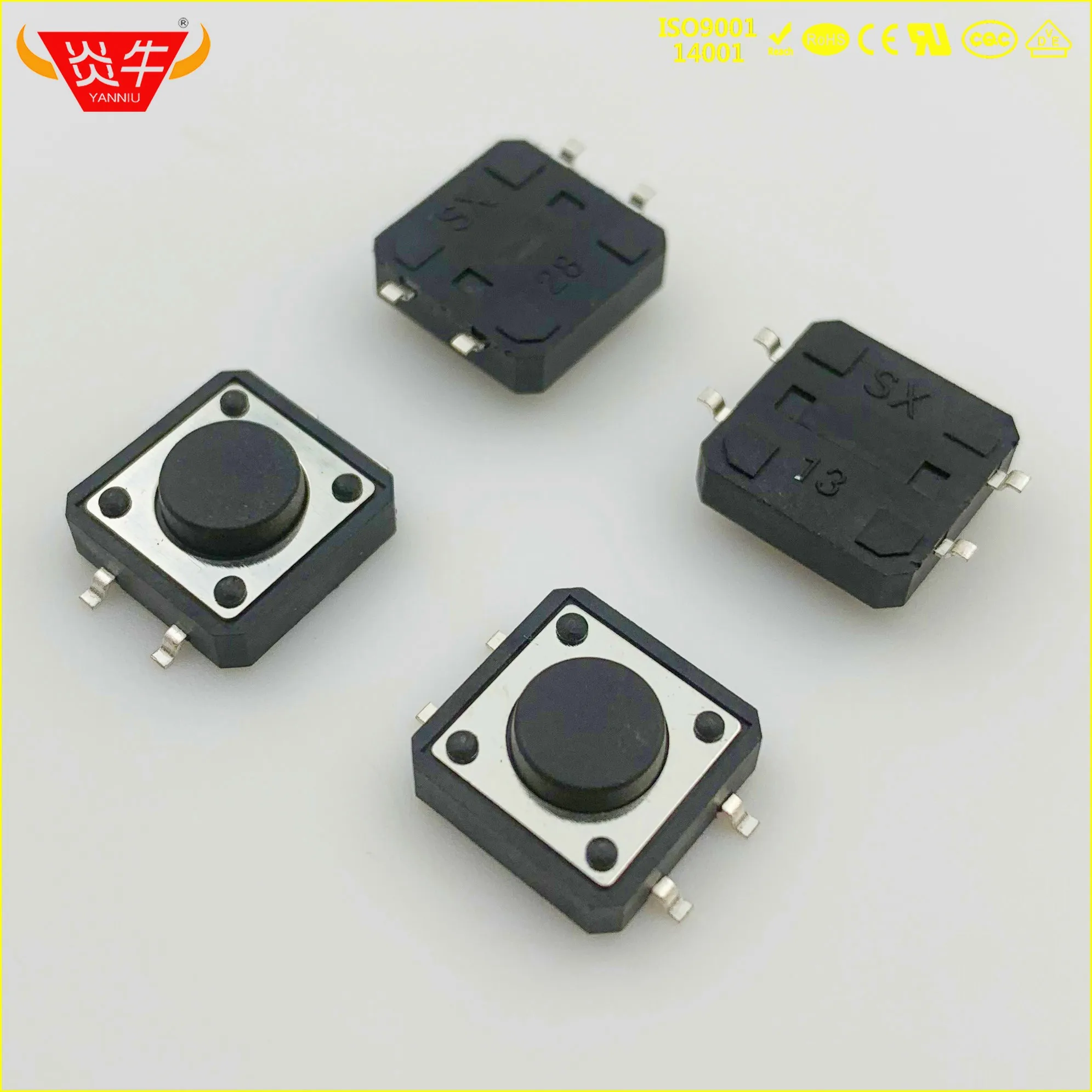 12 12 5 TACTILE 4P TACT SWITCH SMT SMD 4PIN BUTTON TOUCH MICRO MOVEMENT SILVER PLATED CONTACTS HIGH TEMPERATURE RESISTANCE MINI