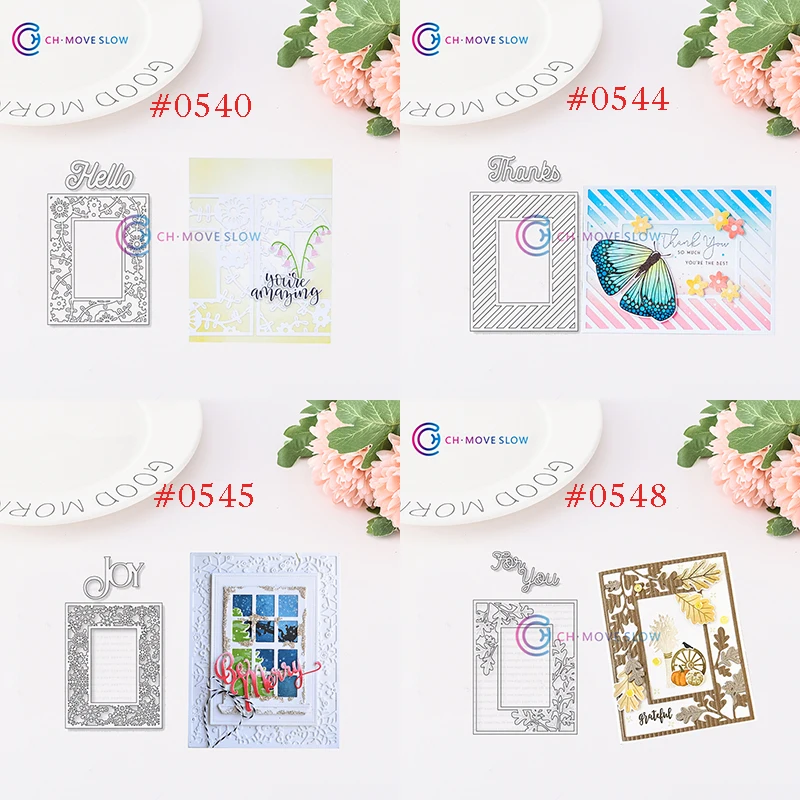 CH Blooming Diagonal Flurries Foliage Prism Shine Wave and Yuletide Metal Cutting Dies For Scrapbooking Practice Hands-on DIY | Дом и сад
