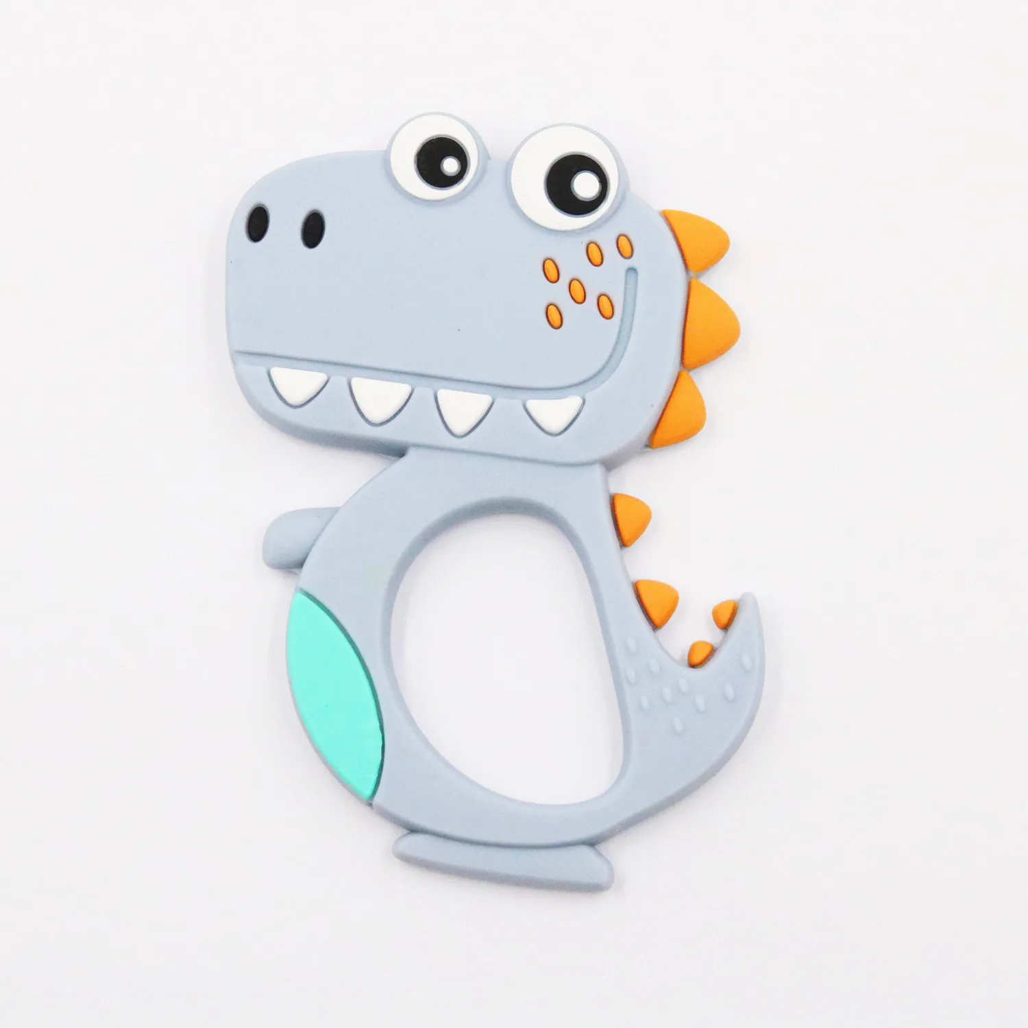 Gray Dragon Фламинго динозавр без БФА, силиконовый Прорезыватель для зубов, пищевой стержень, прорезыватель, детские подарки для душа, Мультяшные животные, прорезыватель - Цвет: Gray Dragon
