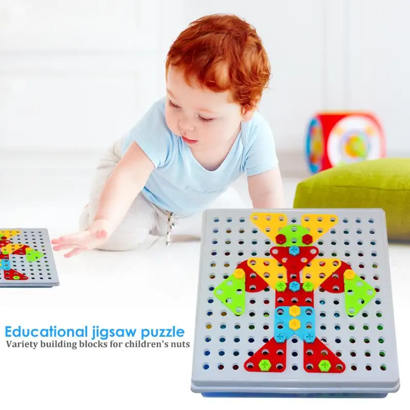 remarkable  Children Toys Electric Drill Nut Assembled Tool Match Tool kids Puzzle Assembled Building Block Set