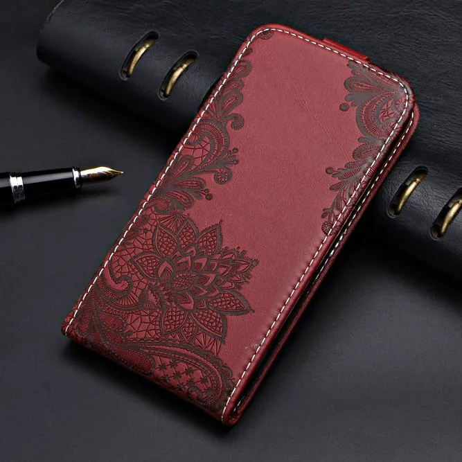 Lace Winered Чехол для Tecno POP 2S чехол 3D цветок милый мультфильм Вертикальный кожаный чехол задняя крышка - Цвет: Lace Winered