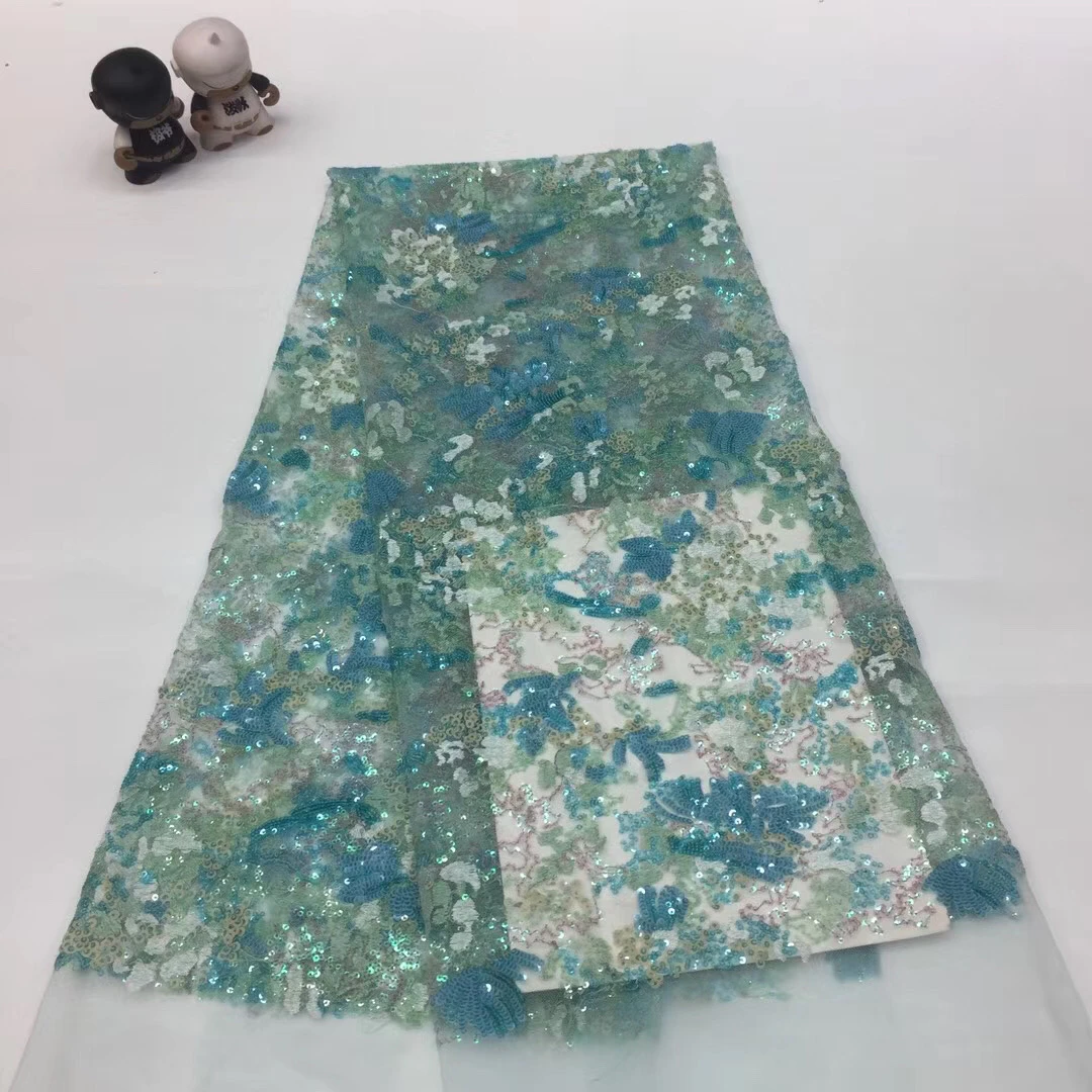 

Nigeria French sequined mesh lace fabric 2021 high-grade African mesh lace fabric for wedding embroidery material XX3711