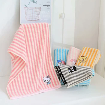 

75x35cm Cartoon HelloKitty My Melody Cinnamoroll Pompompurin Little Twin Stars BadBadtz-maru Cotton Bath Towel Washcloth Wipe