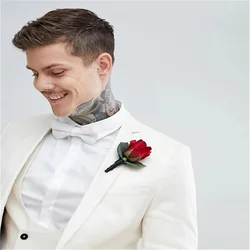 2021 New Customized Slim White Best Notch Lapel Men's Suit Wedding Party Evening Dress 3- Piece Set (Jacket + Pants + Vest)