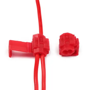 

50Pcs Red Lock Wire Electrical Cable Connector Insulated Quick Splice Terminals Crimp For Car Electrical Crimp Cable Snap
