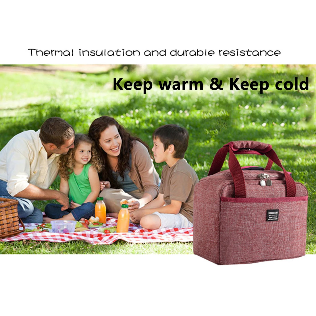 Portable Lunch Bag New Thermal Insulated Lunch Box Tote Cooler Handbag Bento Pouch Dinner Container School Food Storage Bags