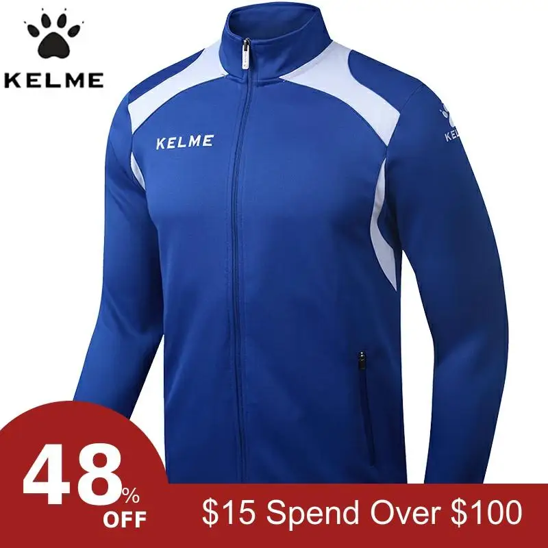 KELME мужские тренировочные куртки с длинным рукавом для футбола, удобные спортивные куртки для фитнеса и йоги, футбольные Джерси KMC160001