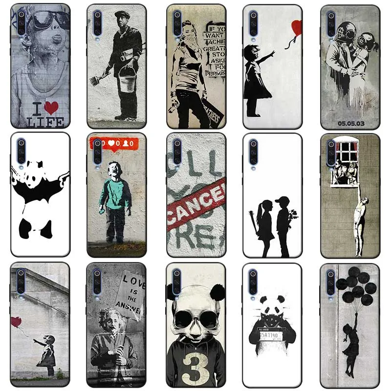 Street Art Banksy Soft Silicone Phone Case for xiaomi mi 10 pro 9 9t se 8 pocophone f1 mix 3 |