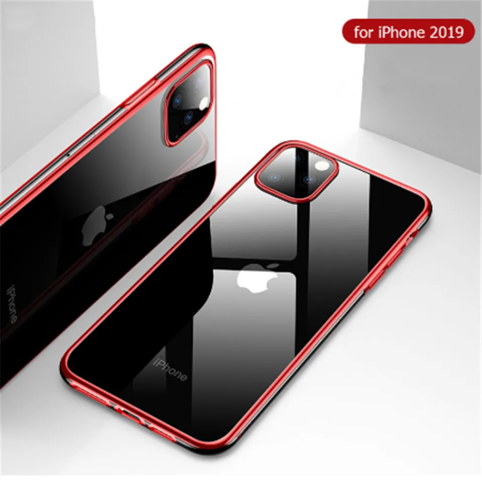 Для iPhone 11 чехол с лазерным покрытием Роскошный из мягкого ТПУ прозрачный для Pro Max