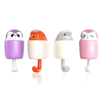 

4 Pieces Adhesive Hooks Cute Cartoon Wall Hook with Aromatherapy Tablets, 4 Colors, Heavy-Duty Hooks, Suitable for Children's Ro