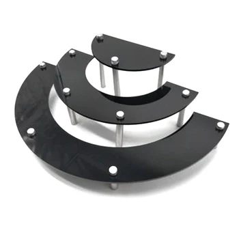 

Black 3-Layer Acrylic Cake Dessert Display Stand Rack Semi-circular For Party Wedding Party Accessories