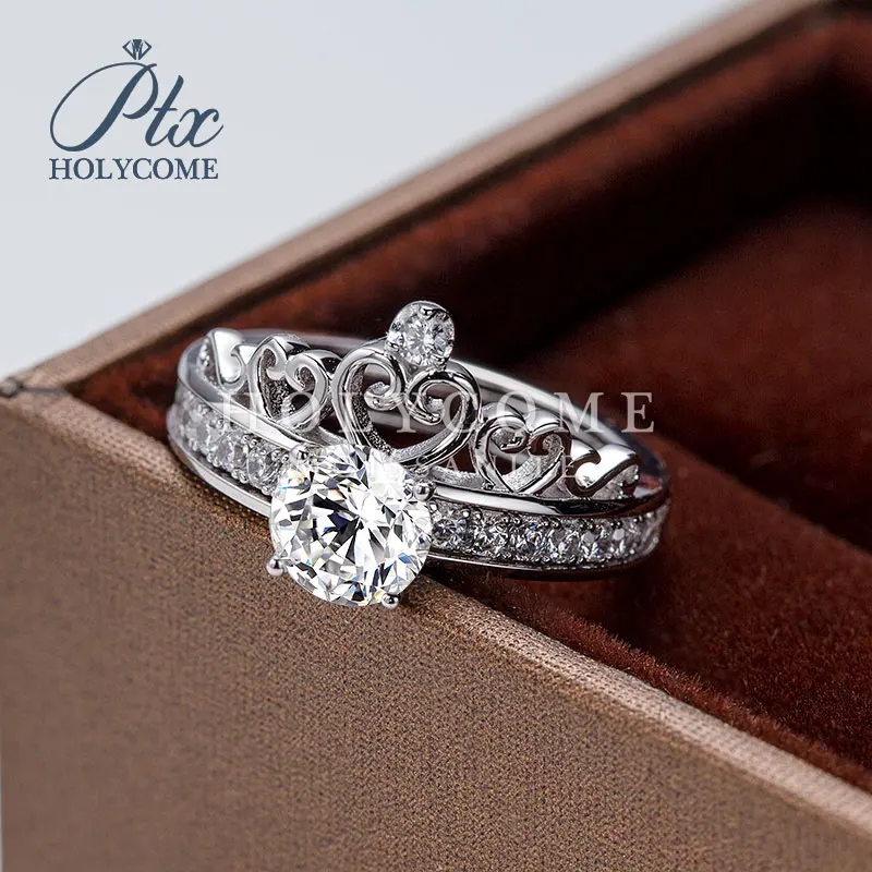 Кольцо женское круглое серебряное с мусанитом 1 карат|Кольца| |